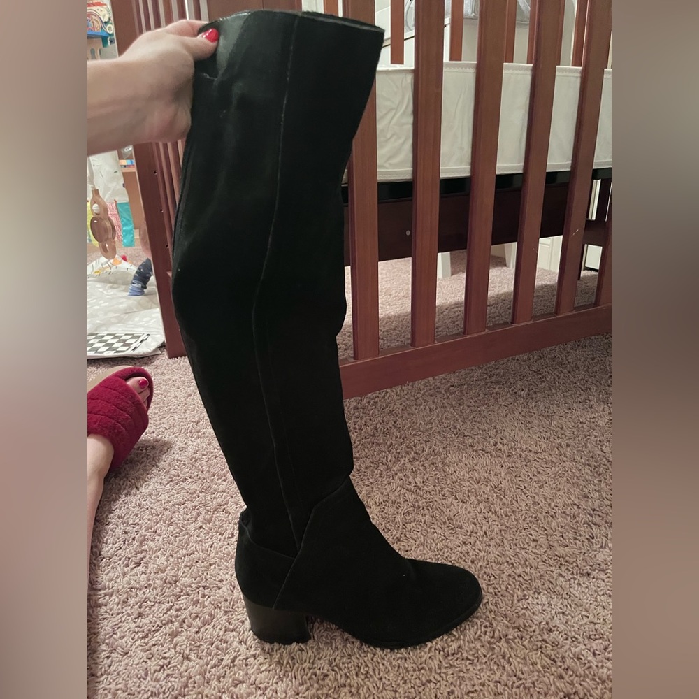 Marc fisher suede black tall boots size9